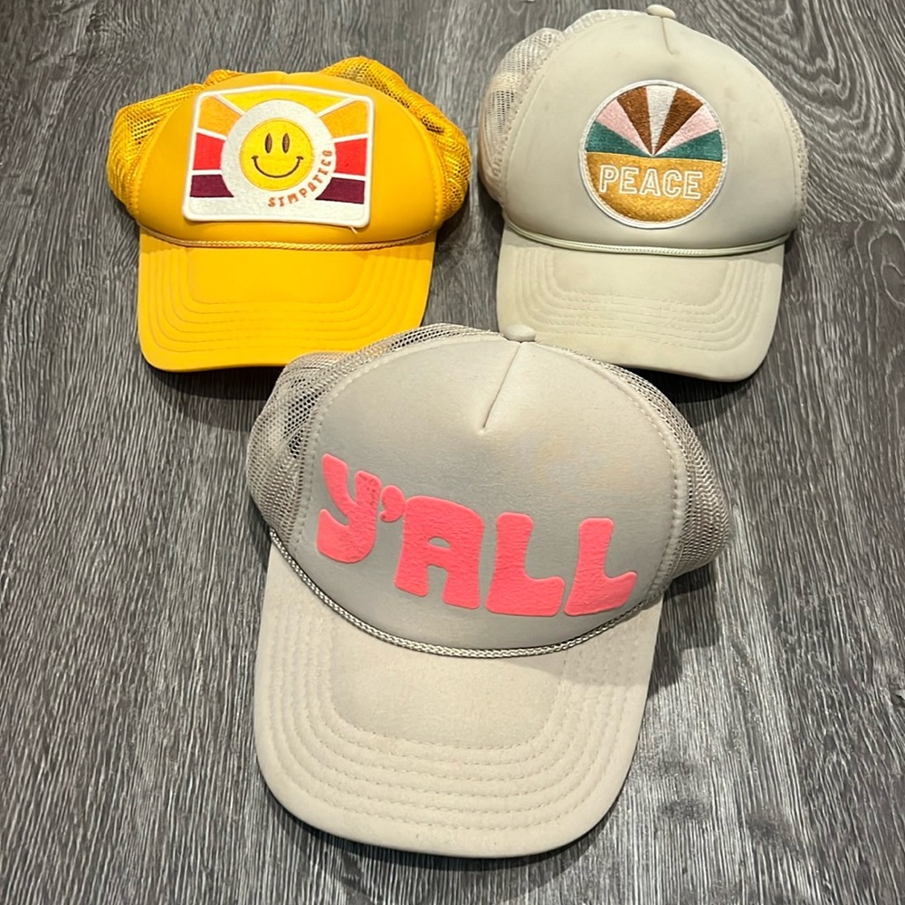 Bundle of 3 trucker hats all snapback (2 port sandz brand)
